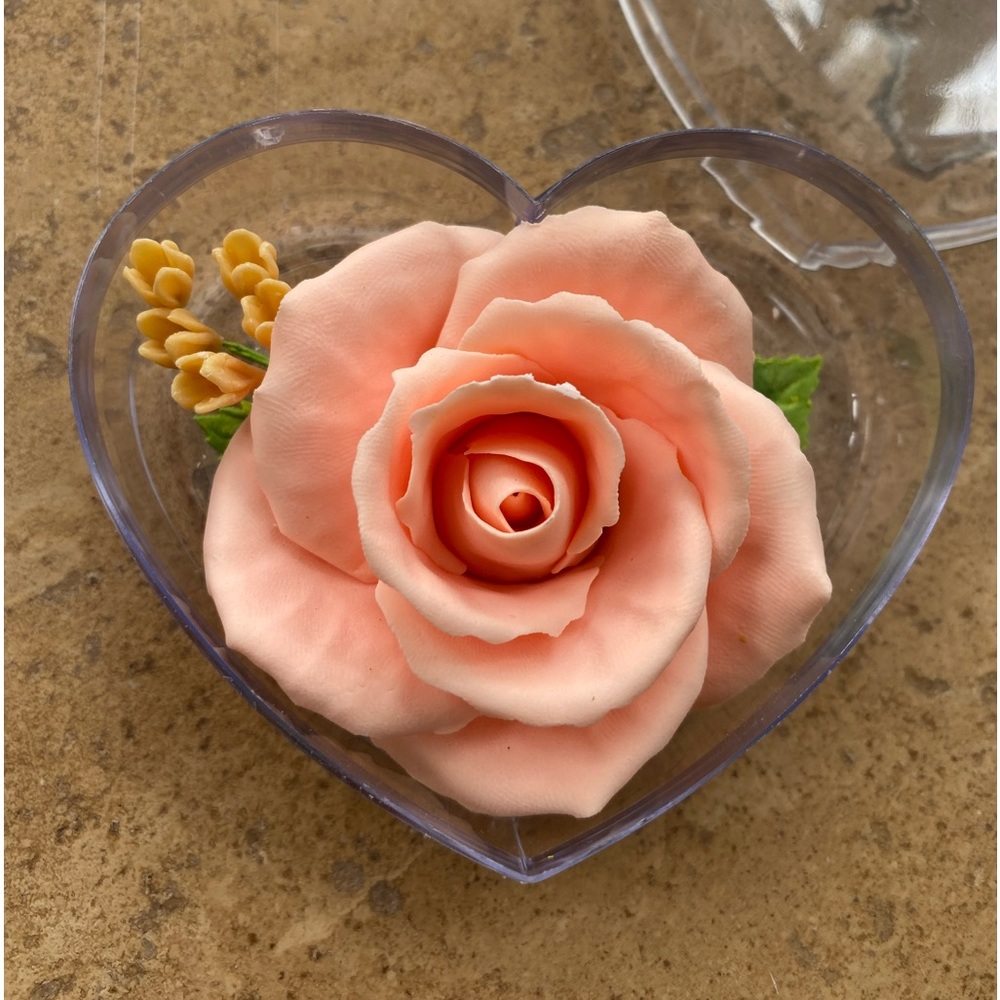 Carved Rose in Heart Box